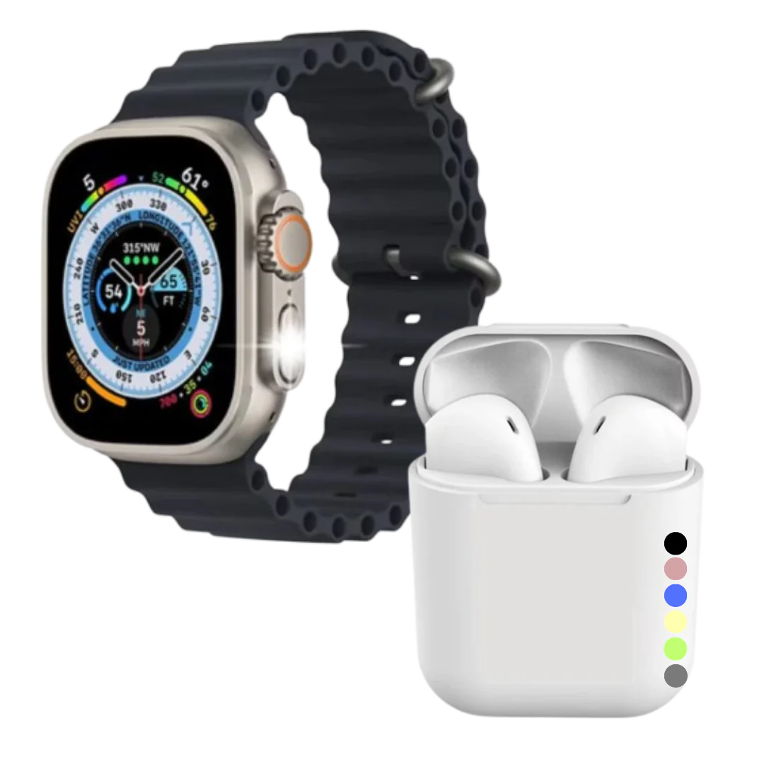 Combo Smartwatch X8 Ultra + Audifonos i12